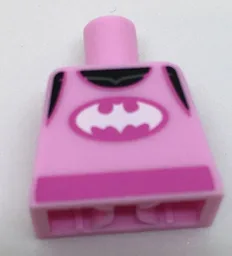 Torso Tank Top over Black Shirt, White Batman Logo, Dark Pink Sash Pattern / Bright Pink