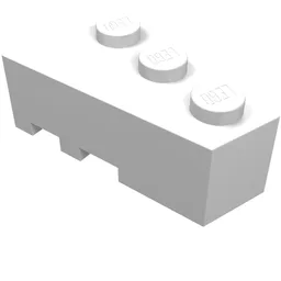 Brick Wedged, Angled 3 x 2 Right / White