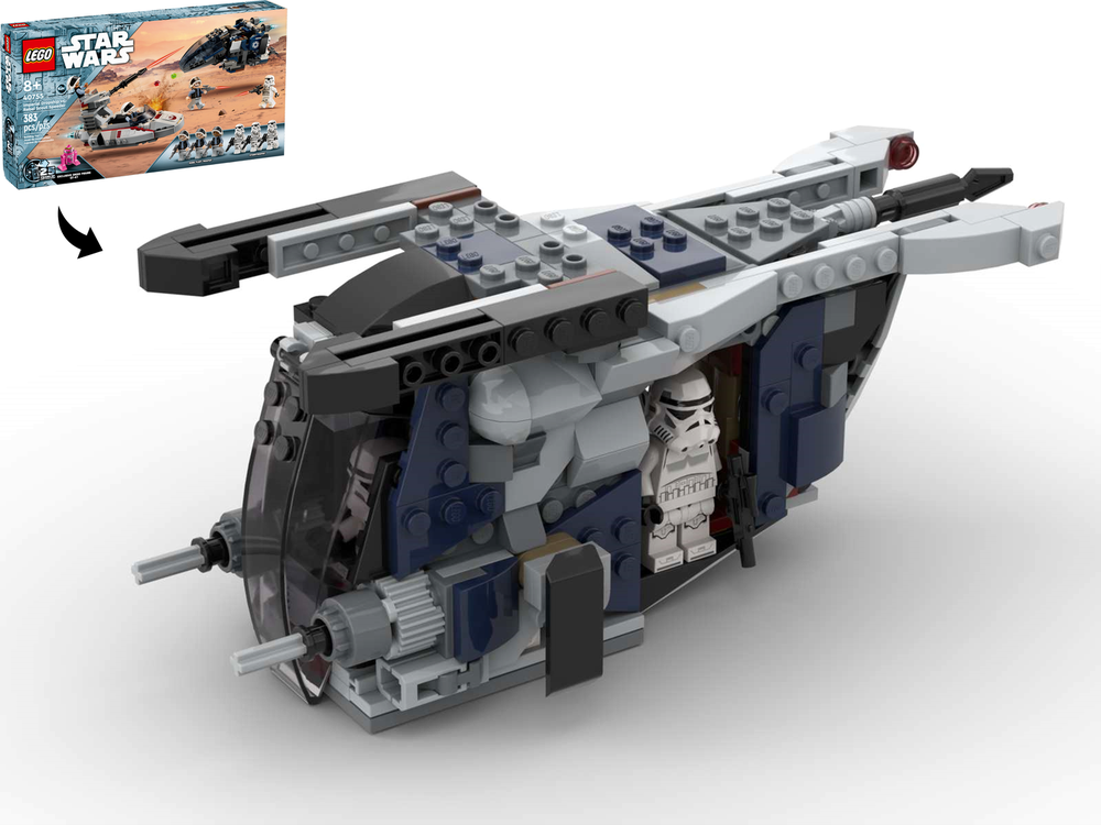 Lego LAAT/le Police Patrol Gunship - Alternate Build of 40755 Imperial Dropship vs Rebel Scout Speeder