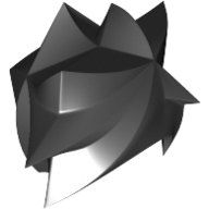 Lego Hair Angular Swept Sideways / Black