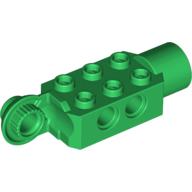 Lego Technic Brick Special 2 x 3 with Pin Holes, Rotation Joint Ball Half [Vertical Side], Rotation Joint Socket / Green