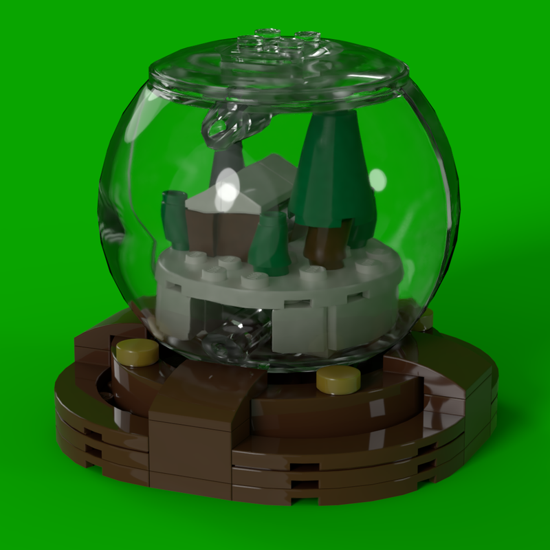 Lego Christmas Cabin Snow Globe