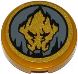 Tile, Round 2 x 2 with Bottom Stud Holder with Ninjago Earth Emblem Pattern (Sticker) - Set 70747