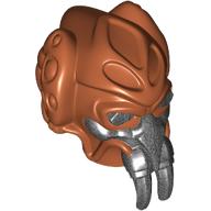 Lego Minifig Head Special, Kel Dor with Pearl Titanium Mask pattern (Plo Koon) / Dark Orange