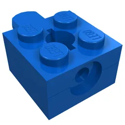 Arm Holder Brick 2 x 2 with Hole and 1 Arm / Blue