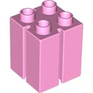 Duplo Brick 2 x 2 x 2 with Vertical Grooves / Bright Pink