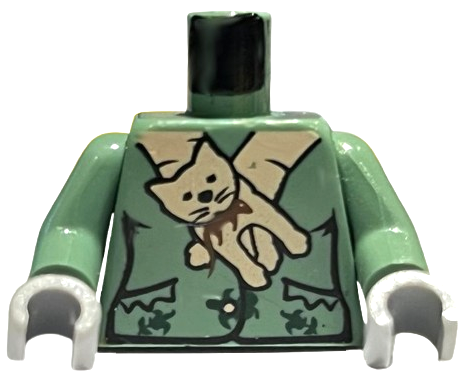 Lego Torso Harry Potter Professor Snape Boggart Pattern / Sand Green Arms / Light Bluish Gray Hands