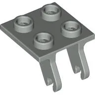 Wheel Holder 2 x 2 Thin with Clips, Plane Single / Light Gray