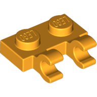 Lego Plate Special 1 x 2 with Clips Horizontal [Open O Clips] / Bright Light Orange