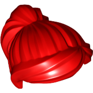 Lego Hair Ponytail and Swept Sideways Fringe / Red