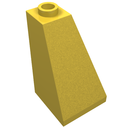 Lego Brick Sloped 75° 2 x 2 x 3 Double Convex / Yellow