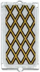 Glass for Window 1 x 2 x 3 with Gold Lattice Pattern (Sticker) - Set 70413