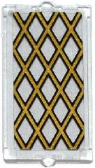 Lego Glass for Window 1 x 2 x 3 with Gold Lattice Pattern (Sticker) - Set 70413