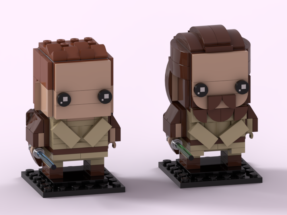 Lego Episode I Obi Wan Kenobi and Qui Gon Jinn BrickHeadz