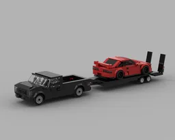 Ford Truck, Nissan Silvia S13 240sx Drift Car, and Trailer