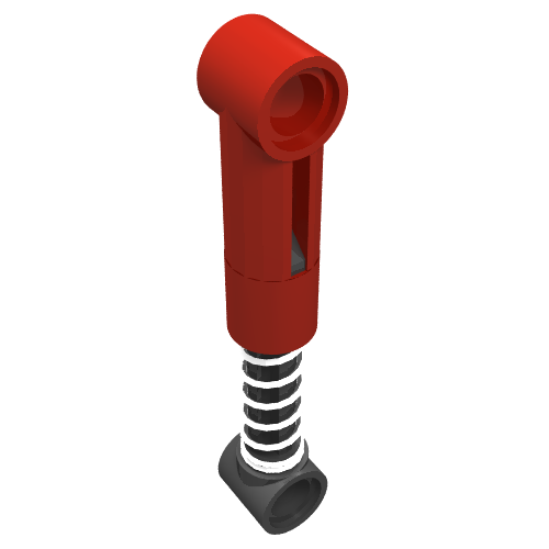 Lego Technic Shock Absorber 6.5L with Normal Spring [Complete Assembly] / Red