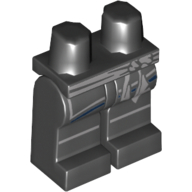 Lego Hips and Black Legs with Light Bluish Gray Sash Belt and Lines / Black