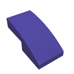 Brick Curved 2 x 1 No Studs [1/2 Bow] / Dark Purple
