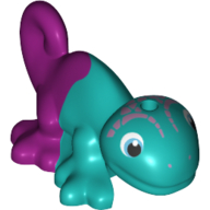 Lego Animal, Chameleon with Magenta Back Print / [No Color/Any Color]