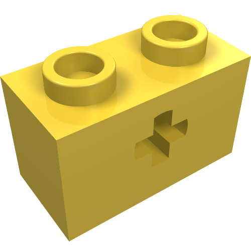 Lego Technic Brick 1 x 2 with Axle Hole Type 1 [+ Opening] and Bottom Ridges