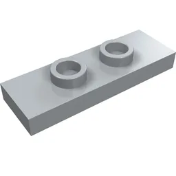 Plate Special 1 x 3 with 2 Studs with Groove and Inside Stud Holder (Jumper) / Light Bluish Gray