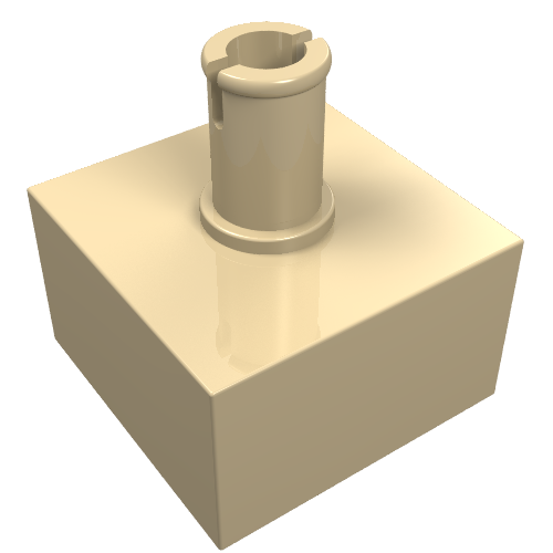 Lego Brick Special 2 x 2 No Studs, Top Pin / Tan