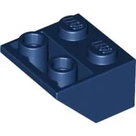 Brick Sloped Inverted 45° 2 x 2 [Ovoid Bottom Pin, Bar-sized Stud Holes] / Dark Blue