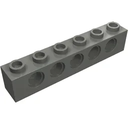 Technic Brick 1 x 6 [5 Pin Holes] / Dark Bluish Gray