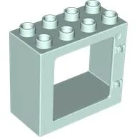 Duplo Door / Window Frame Flat Front Surface, Completely Open Back / Light Aqua