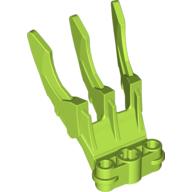 Lego Large Figure Weapon, Claw, Triple, Small with Axle Hole / Lime