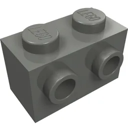 Brick Special 1 x 2 with 2 Studs on 1 Side / Dark Bluish Gray