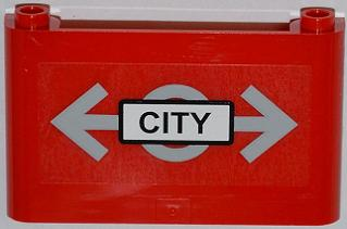Lego Windscreen 1 x 6 x 3 with Train Logo and 'CITY' Pattern (Sticker) - Set 7937