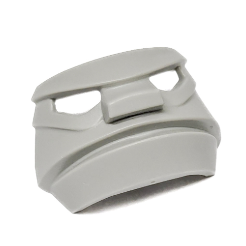 Lego Large Figure Mask / Visor, Hockey Mask 3 with wraparound scowl / Light Gray