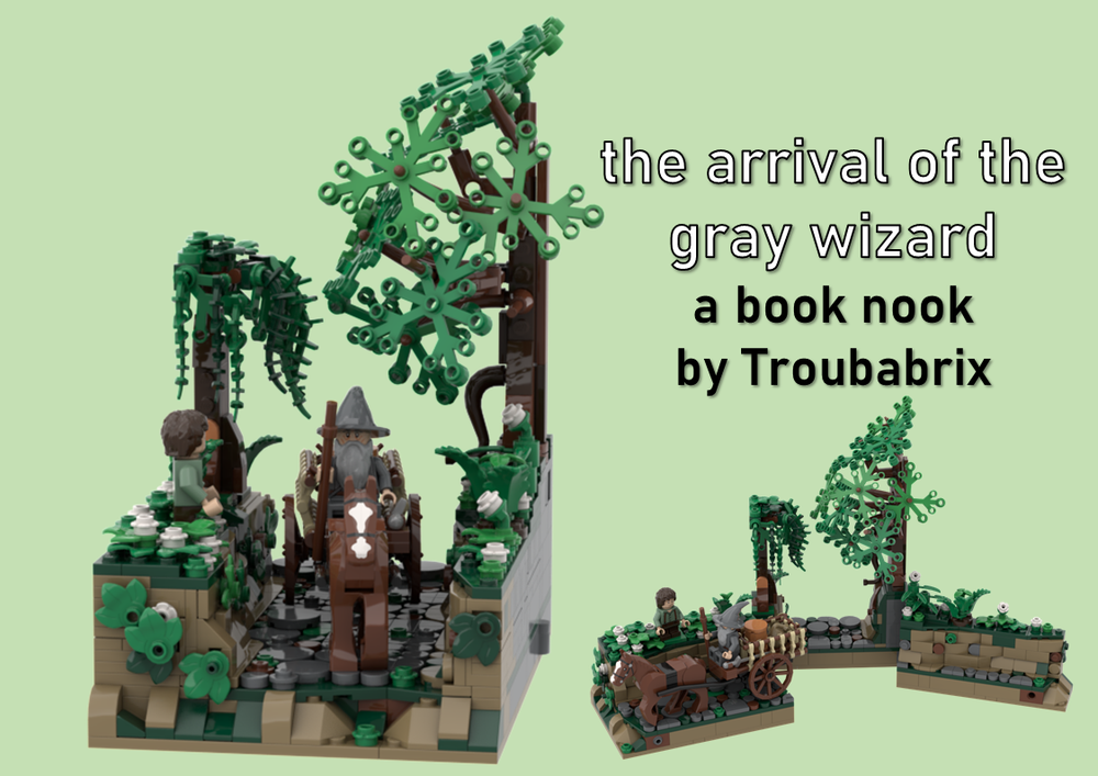 Lego the arrival of the gray wizard - a book nook