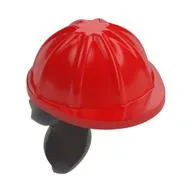 Hair and Helmet, Construction / Hard Hat, Ponytail Dark Brown Pattern / Red