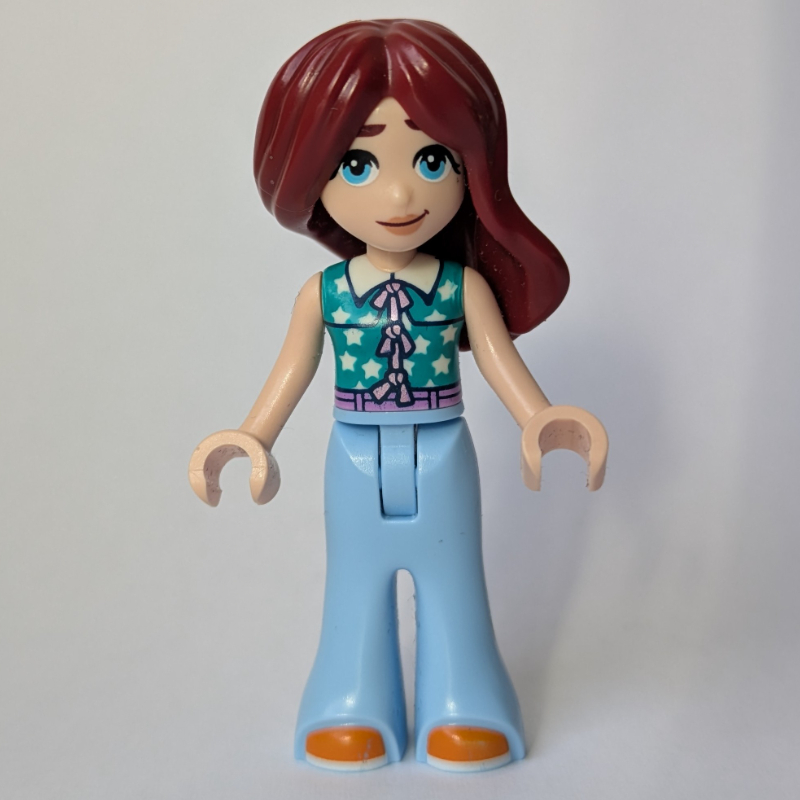 Lego Paisley, Dark Turquoise Top, Bright Light Blue Pants