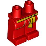 Lego Hips and Red Legs with Red Robe, Yellow Sash/Belt / Red