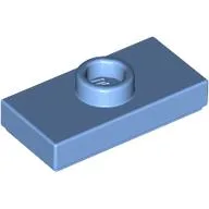 Plate Special 1 x 2 with 1 Stud with Groove (Jumper) / Medium Blue