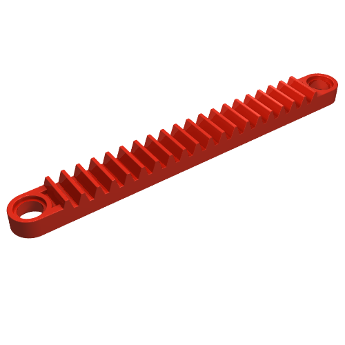 Lego Technic Gear Rack 1 x 10 with Holes / Red