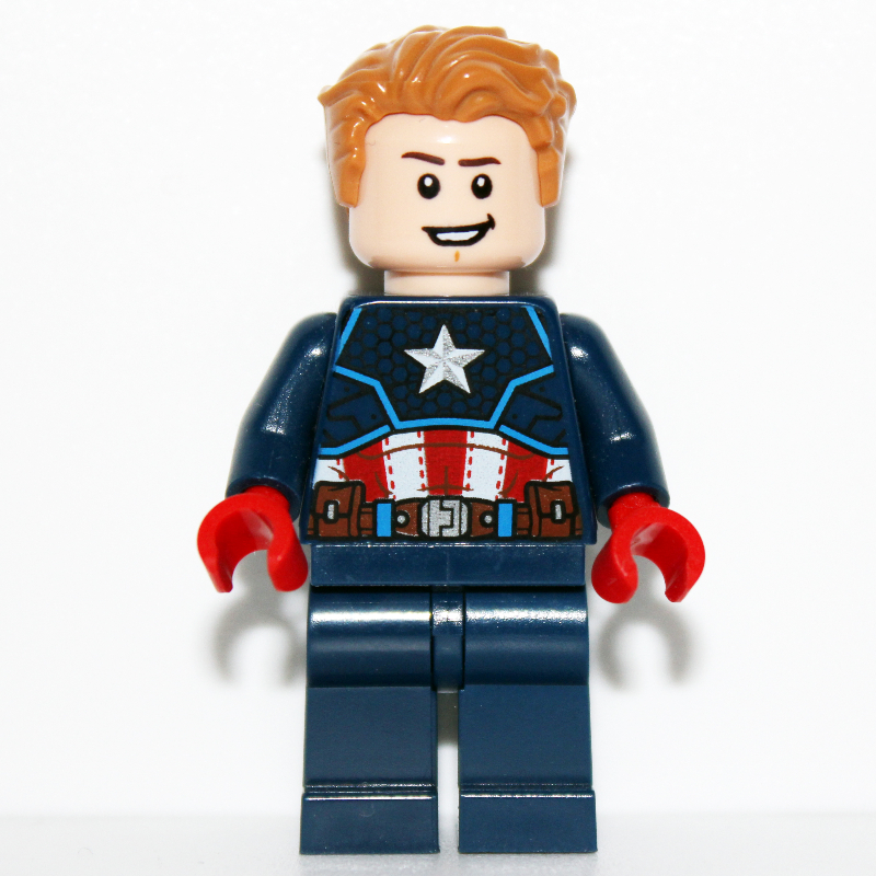 Lego Captain America, Medium Nougat Hair, Red Hand, Beard