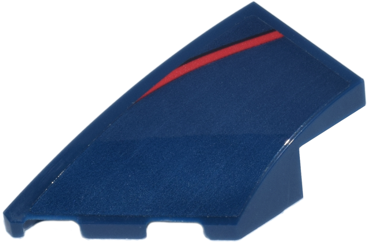 Lego Wedge 4 x 2 Left No Studs with Red Curved Line Pattern (Sticker) - Set 77243