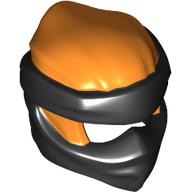 Lego Wrap with Short Back Knot Smooth, Black Mask pattern / Orange
