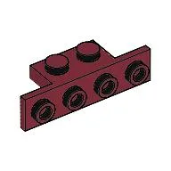 Bracket 1 x 2 - 1 x 4 [Square Corners] / Dark Red