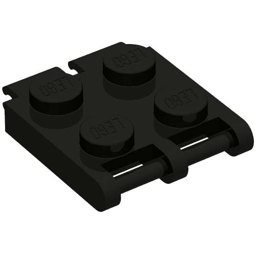 Lego Scala, Plate Special 2 x 2 with End Bar and End Clips (Human Bracelet Segment) / Black