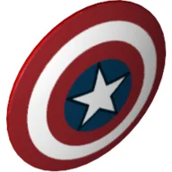 Shield Round Bowed with White and Blue Circles with Star Print (Captain America)
