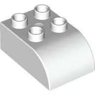 Lego Duplo Brick 2 x 3 with Curved Top / White