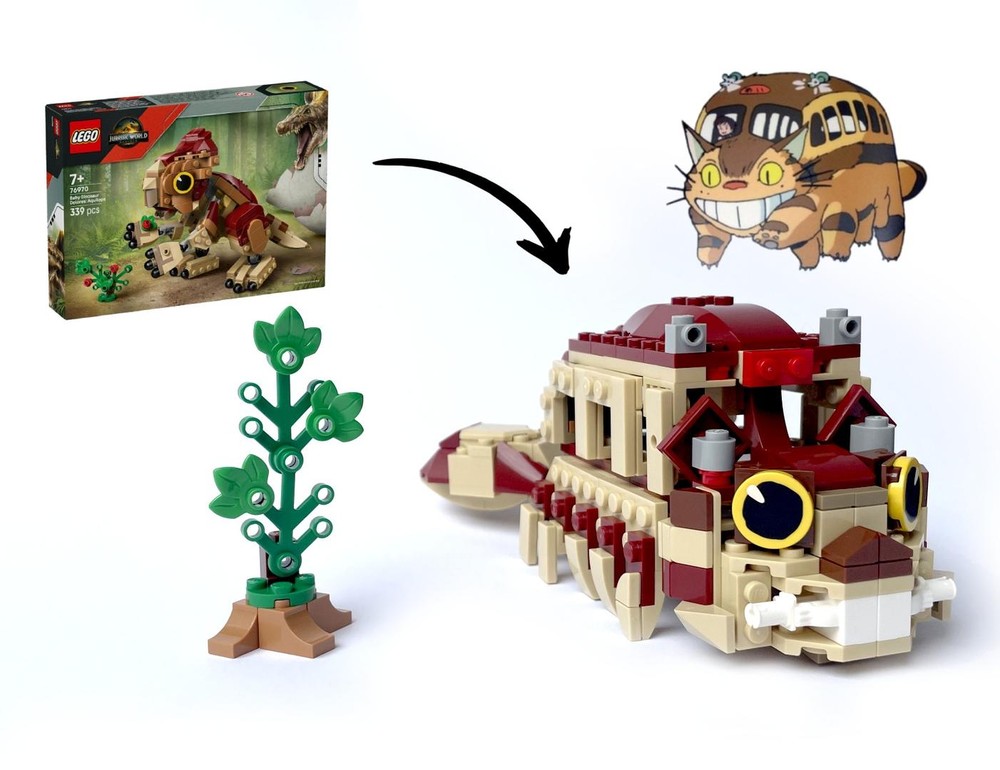 Lego Catbus - My Neighbor Totoro 76970 Aquilops Jurassic Alt Build
