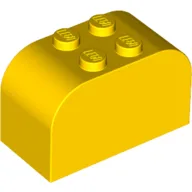 Brick Curved 2 x 4 x 2 Double [Plain] / Yellow