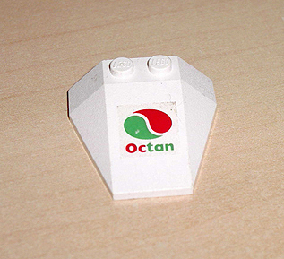 Lego Wedge 4 x 4 Triple without Stud Notches with Octan Logo Pattern (Sticker)
