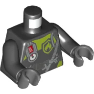 Torso, Wetsuit, Scuba Diver, Fire Badge, Gauge, Hose, Utility Belt Print, Black Arms, Dark Bluish Gray Hands